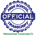 blue seal with official high school transcript written on it